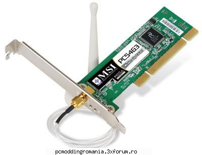 vand placa de retea wiriless msi!  placa e nefolosita si e in garantie! adapter 
max range: